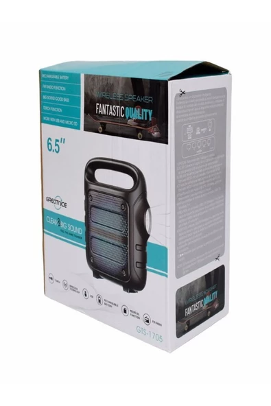 ULTRATEKNO Işıklı 6,5" Taşınabilir 5w Bluetooth Hoparlör Acil Durum El Fenerli Fm Radyo Usb/tf/aux Extra Bass - 6