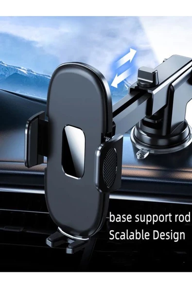 ULTRATEKNO CAR-553 Ekstra Güçlü Uzayabilen Araba Telefon Tutucu Ayarlanabilir Cam ve Torpido için Tutucu - 3