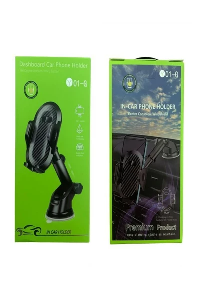 ULTRATEKNO Y01-g Premium Serisi Araç Içi Telefon Tutucu Vantuzlu Boy Ayarlı 4.5-7" - 2