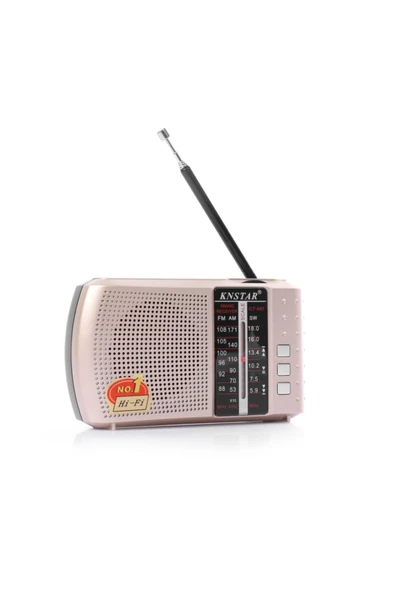 Knstar Bluetoothlu Fm Radyo Usb Tf Kart Şarjlı Cep Radyosu Icf8bt - Altın - 3