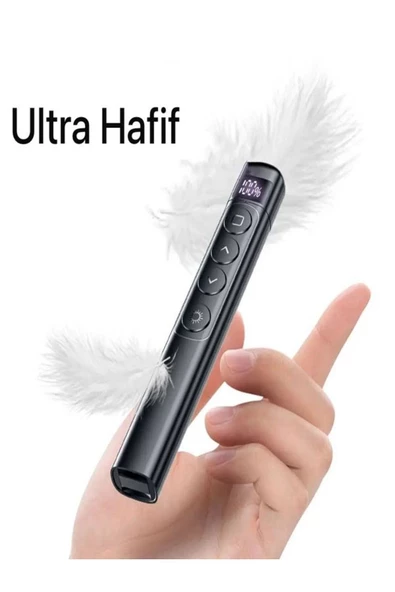 ULTRATEKNO S7 Dijital Ekranlı Şarjlı Lazer Sunum Kumandası Şarj Göstergeli Lazer Powerpoint Laser Pointer Slayt - 3