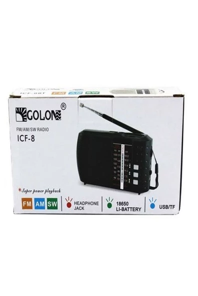 ULTRATEKNO Bluetoothlu Fm Radyo Usb Tf Kart Şarjlı Cep Radyosu Icf8bt - 6