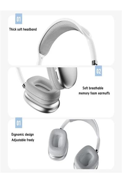 BAYINDIRELEKTRONİK P9 Pro Max Bluetooth Kulaklık Bt5.0 Mikrofonlu Fm Radyolu Tf Kart Girişli Aux Bluetooth Kulaklık - 4