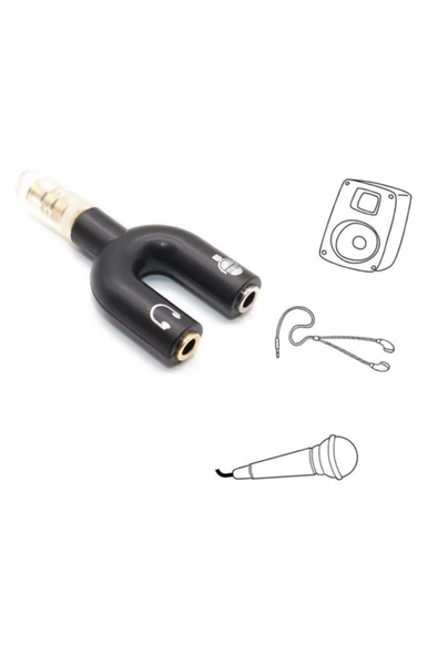 ULTRATEKNO Stereo 3.5mm Aux Cep Telefonu Kulaklık Ve Mikrofon Ayırıcı Y Tip - 2