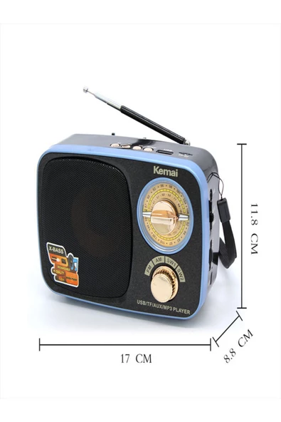 Kemai Md-308bt Bluetooth Retro Radyo 17 Cm - 4