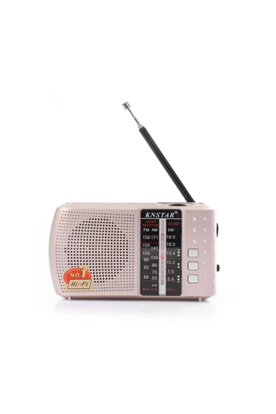 Knstar Bluetoothlu Fm Radyo Usb Tf Kart Şarjlı Cep Radyosu Icf8bt - Altın - 4