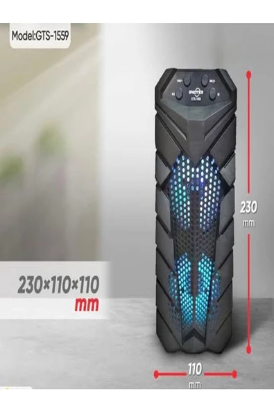 Roxy GTS-1559 Rgb Led Işıklı Kablosuz Bluetooth Hoparlör Radyo Usb/aux/mikrofon/sd Kart Özellikli - 3