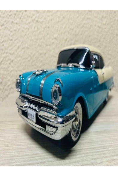 ULTRATEKNO Nostaljik Pontiac Araba 1955 Model Bluetooth Hoparlör Fm Radyo USB Tf Aux Destekli Speaker - 6
