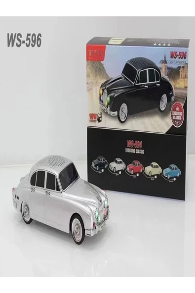 ULTRATEKNO WS-596BT 1967 Model Jaguar Mark 2 10W Bluetooth Hoparlör Fm Radyo USB Tf Aux Destekli Speaker - Resim 4