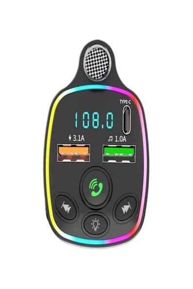 ULTRATEKNO Bluetooth 5.0 FM Transmitter Çift USB 3.1A PD Hızlı Şarj Destekli Mikrofonlu Modülatör - 5