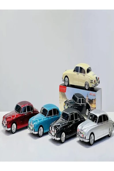 ULTRATEKNO WS-596BT 1967 Model Jaguar Mark 2 10W Bluetooth Hoparlör Fm Radyo USB Tf Aux Destekli Speaker - Resim 7