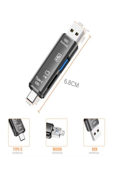 ULTRATEKNO Tablet ve Telefon Uyumlu Micro SD Hafıza Kartı ve USB Flash Bellek , Klavye , Mouse OTG Çevirici - 4