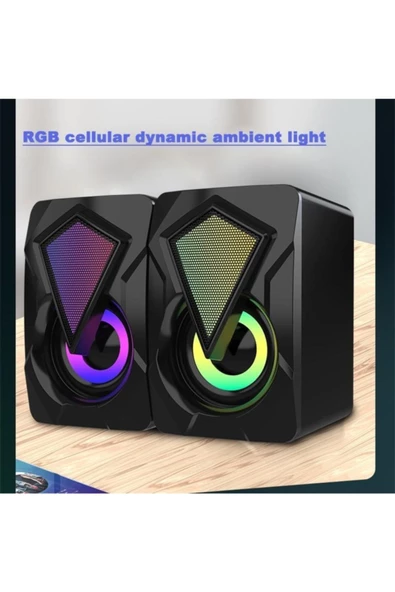 ULTRATEKNO Rgb Işıklı 1 1 Kablolu Bilgisayar Pc Notebook Hoparlör Gaming Speaker - 7