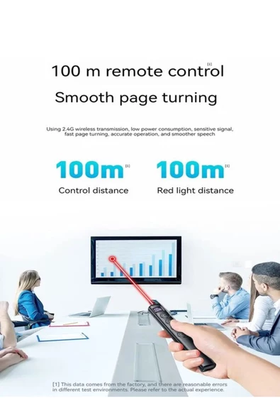 ULTRATEKNO S7 Dijital Ekranlı Şarjlı Lazer Sunum Kumandası Şarj Göstergeli Lazer Powerpoint Laser Pointer Slayt - 7