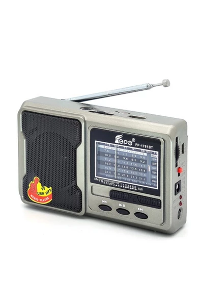 FEPE Fm Radyolu Bluetoothlu Şarjlı Cep Radyosu + El Feneri Fp-1781bt - 6