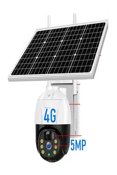 ULTRATEKNO CMR47 Güneş Panelli Sim Kart İle Çalışan 4G+ Wi-Fi 5MP Outdoor Dış Mekan Güvenlik Kamerası - 7
