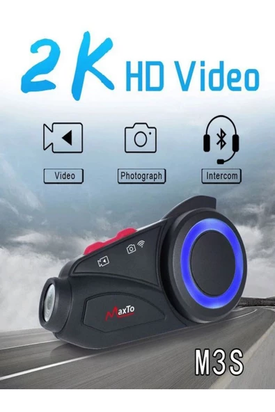 ULTRATEKNO Maxto M3S Serisi 2k Fhd 1440P Kameralı Intercom Motosiklet Kask İntercom Uyumlu - 4