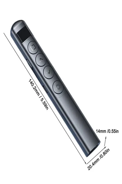 ULTRATEKNO S7 Dijital Ekranlı Şarjlı Lazer Sunum Kumandası Şarj Göstergeli Lazer Powerpoint Laser Pointer Slayt - 2