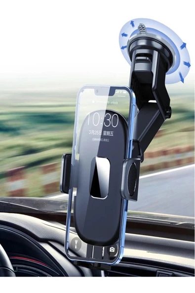 ULTRATEKNO CAR-553 Ekstra Güçlü Uzayabilen Araba Telefon Tutucu Ayarlanabilir Cam ve Torpido için Tutucu - 5
