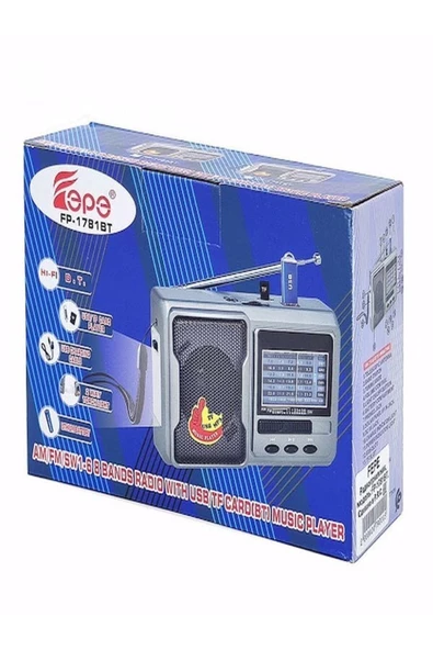 FEPE Deprem Çantasına Uygun Taşınabilir El Fenerli 8 Bandlı Radyo Bluetooth Usb Tf Kart Destekli Fm Radyo - 3