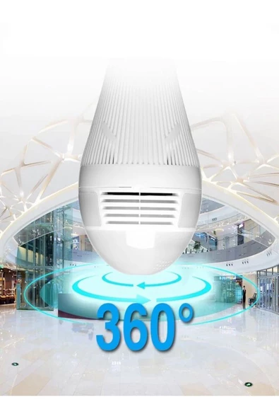 BAYINDIRELEKTRONİK Panoramik 360° Ampul Kamera E27 Duy Girişli LED WiFi IP Kamera V380 PRO Türkçe Uygulamalı - 8
