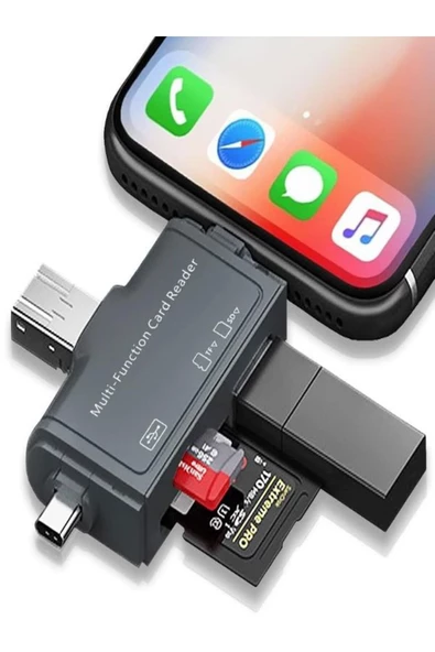 ULTRATEKNO 7in1 Micro Usb Type C Iphone 15, 14, 13, 12, 11 Pro Max Uyumlu, Multi Kart Okuyucu, Otg, Sd Tf USB - 3