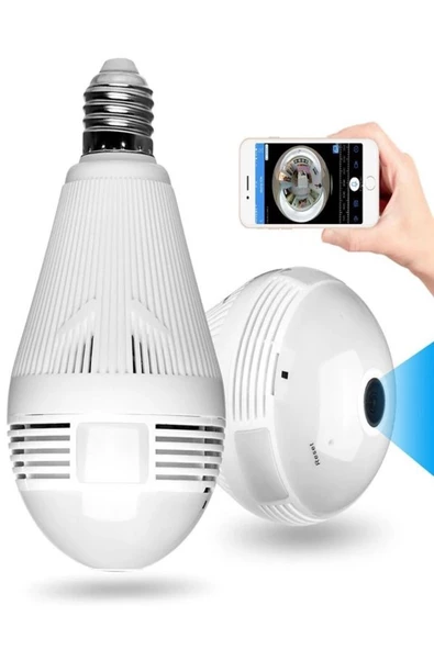 BAYINDIRELEKTRONİK Panoramik 360° Ampul Kamera E27 Duy Girişli LED WiFi IP Kamera V380 PRO Türkçe Uygulamalı - 5
