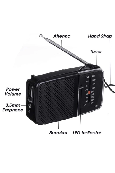 Knstar Taşınabilir Cep Radyosu  K-258 - 4