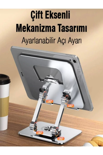 ULTRATEKNO 360 Derece Dönebilen Ayarlanabilir Komple Metal Tablet Standı - 6