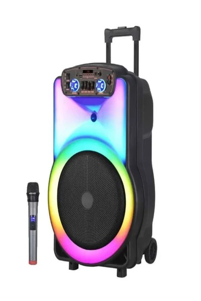 ULTRATEKNO NDR Y-12 Full RGB Panel 40 WATT Taşınabilir Büyük Boy Bluetooth Mikrofonlu Hoparlör - 2