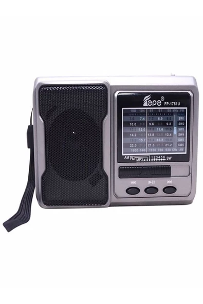 FEPE Deprem Çantasına Uygun Taşınabilir El Fenerli 8 Bandlı Radyo Bluetooth Usb Tf Kart Destekli Fm Radyo - 7