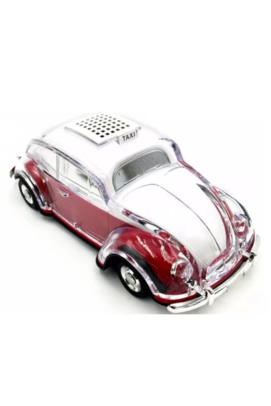 ULTRATEKNO Radyolu Işıklı Nostaljik Volkswagen Araba Bluetooth Hoparlör Fm Aux Tf Destekli Speaker - Siyah