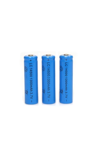 ULTRATEKNO 1300 Mah 3.7 V Şarj Edilebilir Kalem Pil Lc 14500 Şarj Edilebilen Kalem Pil 3'lü