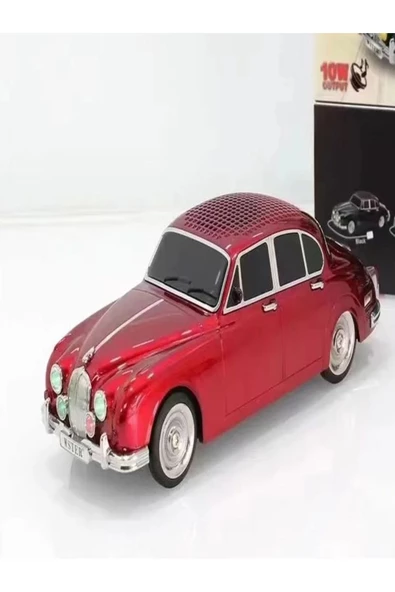 ULTRATEKNO WS-596BT 1967 Model Jaguar Mark 2 10W Bluetooth Hoparlör Fm Radyo USB Tf Aux Destekli Speaker - 3