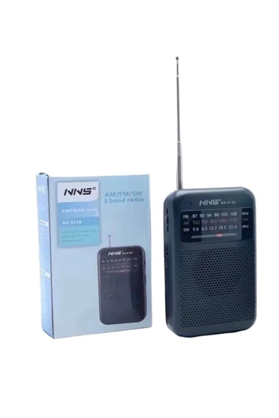 NNS Ns-8138 Fm Am Sw 3 Bandlı El Tipi Taşınabilir Cep Radyosu Pilli Radyo