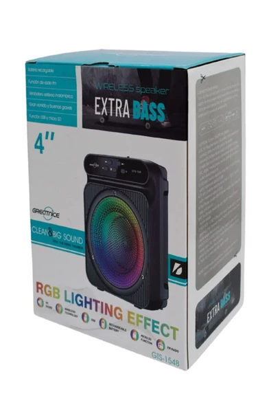 ULTRATEKNO Rgb Led Işıklı Kablosuz Bluetooth Hoparlör Radyo Usb/aux/mikrofon/sd Kart Özellikli - 4