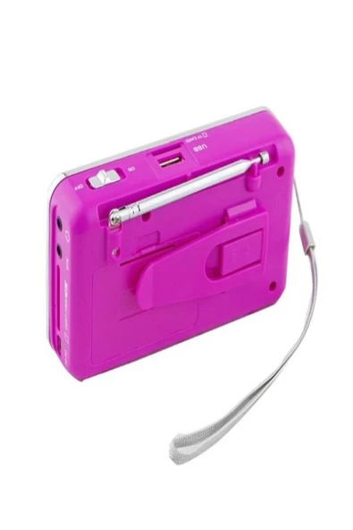 ULTRATEKNO Dijital Ekranlı Şarjlı Taşınabilir Radyo Usb Tf Destekli Cep Radyosu L-938 - Pembe - 8