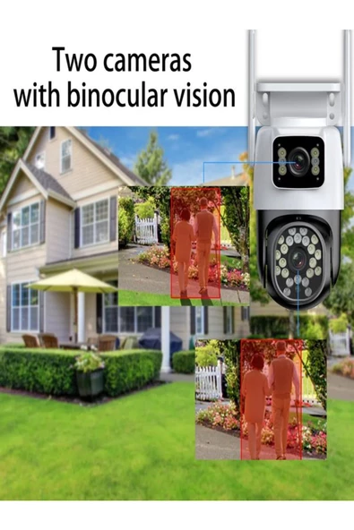 ULTRATEKNO FHD 2MP Çift Kameralı Çift Ekranlı PTZ Outdoor Güvenlik Kamerası - 3