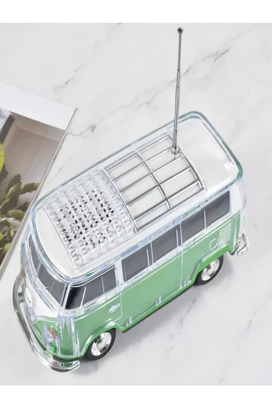 ULTRATEKNO WS-267BT 1967 Model T1 Vosvos Minibüs Bluetooth Hoparlör Fm Radyo USB Tf Aux Destekli Speaker - 3