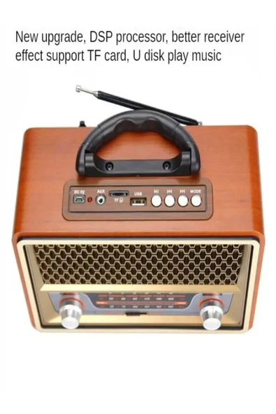 ULTRATEKNO Nostaljik Görünümlü Ahşap Radyo Bluetooth Hoparlör Fm Usb Tf Bt5.0 Ut-157bt - 4