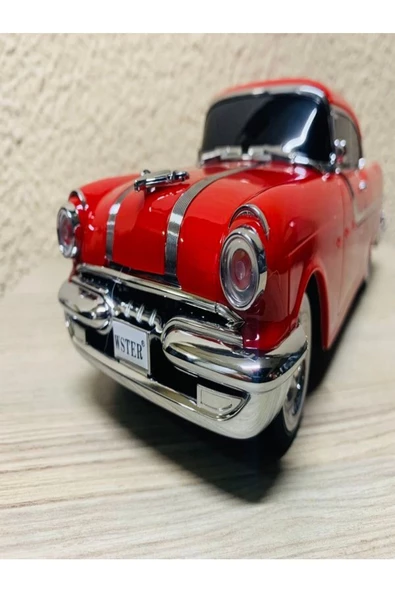 ULTRATEKNO Nostaljik Pontiac Araba 1955 Model Bluetooth Hoparlör Fm Radyo USB Tf Aux Destekli Speaker - 4