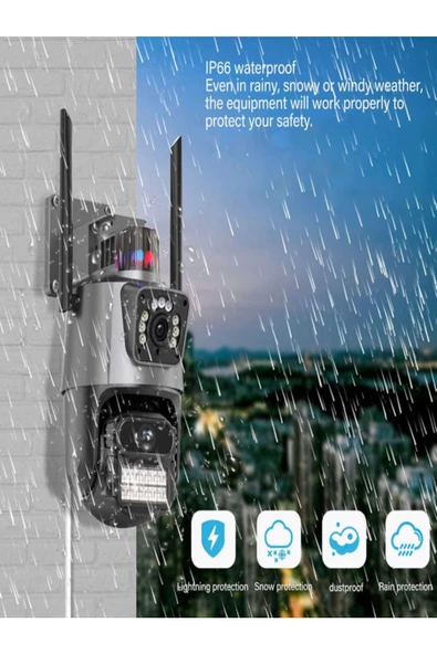 ULTRATEKNO CMR7 8MP PTZ Dış Mekan Full Hd Wifi Kamera Su Geçirmez Hareket Sensörlü Gece Görüşlü IP Kamera - 6