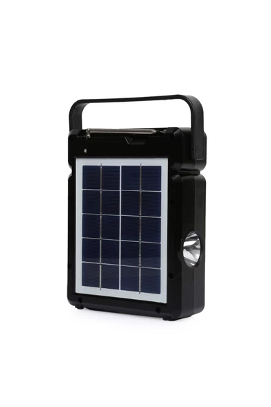 NNS Solar Güneş Panelli Radyolu Bluetooth Hoparlör Torç Led Fenerli Kamp Lambası 2xampul - 4