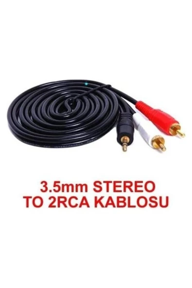 ULTRATEKNO 3.5 Mm Stereo To 2rca Kablosu Aux Tos Ses 1.5 Mt Kablo Sound Audıo Erkek Ara Kulaklık Standart - 3