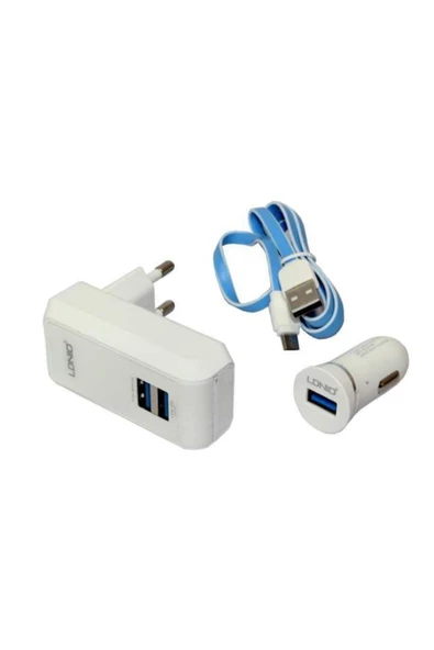 ULTRATEKNO Apple 3in1 Araç Şarjı + Duvar Şarjı + Iphone Şarj Kablosu - 3