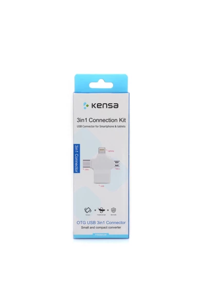 Kensa Iphone Type-c Micro Usb 3in1 Usb 3.0 Dişi Mouse Flash Otg Adaptör 3in1 Otg - 2