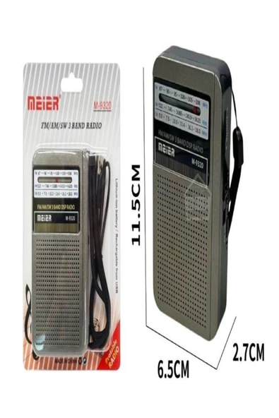 ULTRATEKNO M-9320 Şarjlı FM AM SW 3 Bandlı Cep Radyosu - Deprem Çantasına Uygun - 7