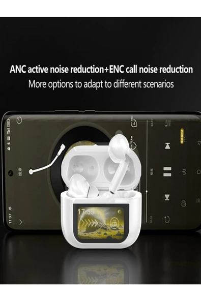 ULTRATEKNO V20 Pro Earphone 2.Nesil Aplikasyonlu ANC/ENC DOKUNMATİK EKRANLI Bluetooth Kulaklık - 7