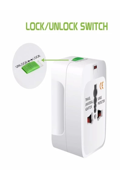 ULTRATEKNO Amerika Ingiltere Priz Ucu Dönüştürücü Çevirici - Çoklu Adaptör - 4