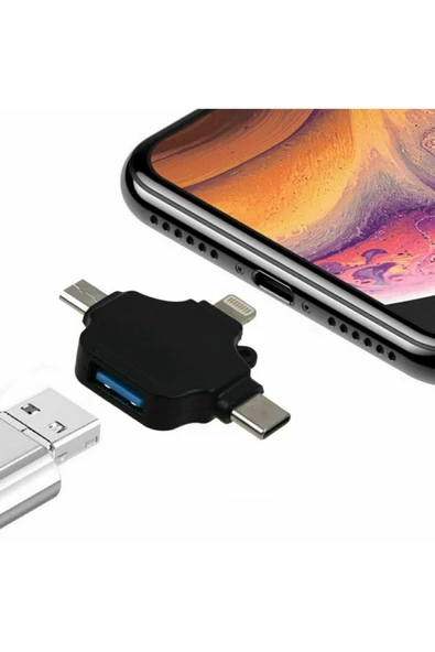 ULTRATEKNO Iphone Type-c Micro Usb 3in1 Usb 3.0 Dişi Mouse Flash Otg Adaptör 3in1 Otg